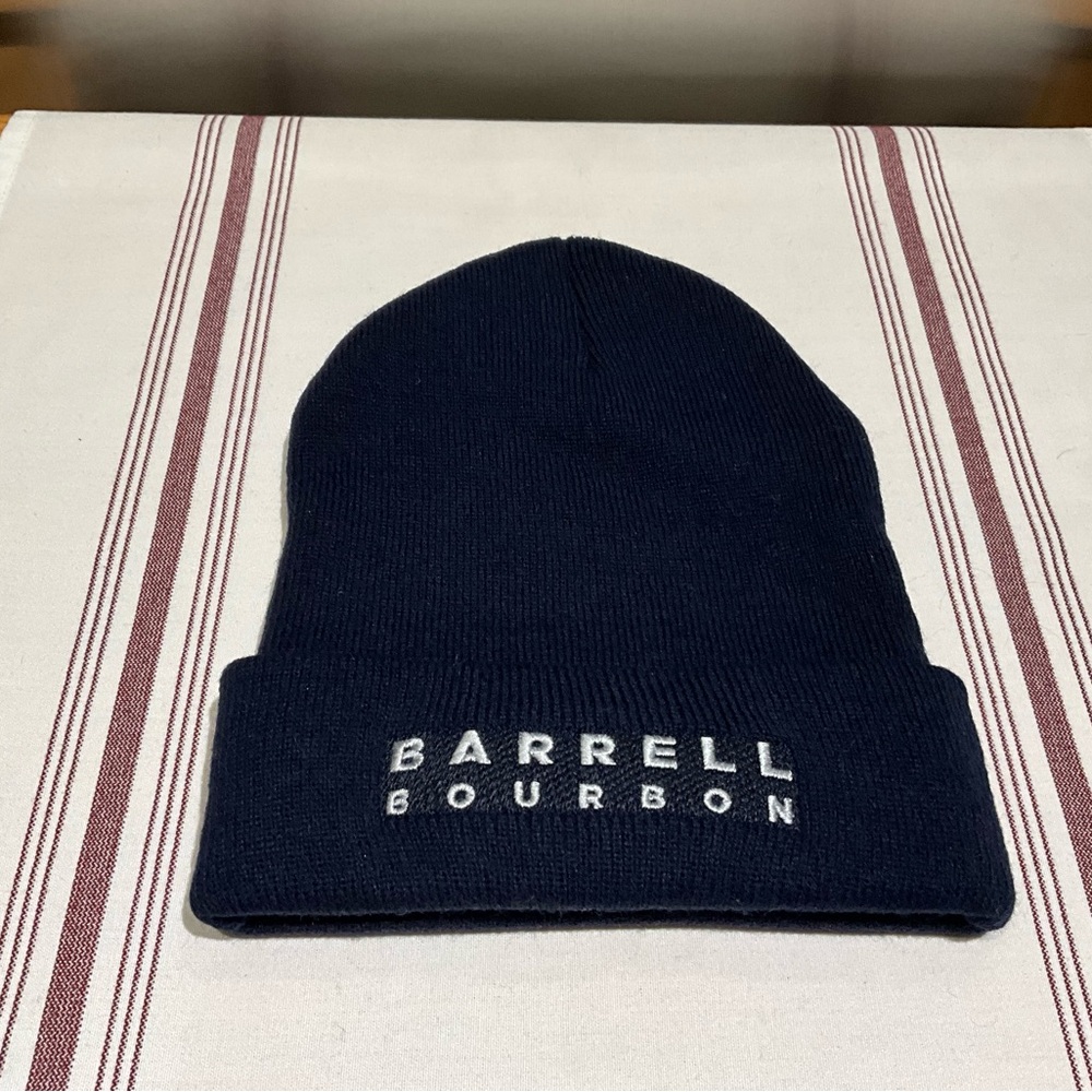 NOS Barrell Bourbon Craft Spirits Whiskey Navy Tall Foldover Beanie Toque Hat